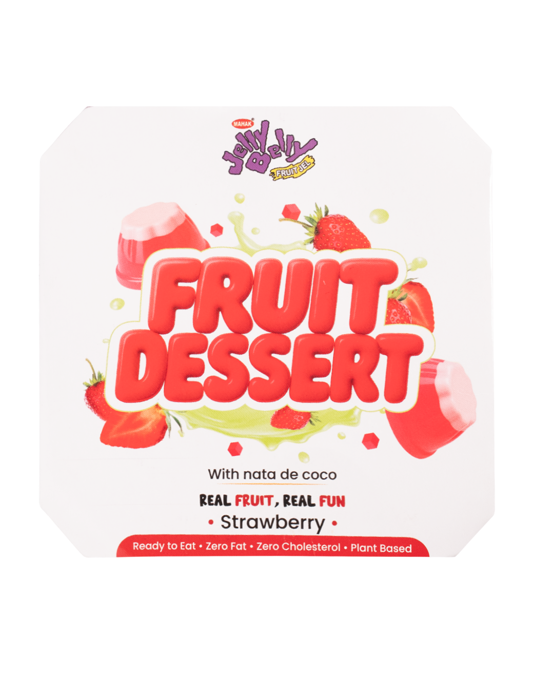 Mahak Jelly Belly Fruit Dessert with Nata De Coco  (Pack of 4)  - Strawberry