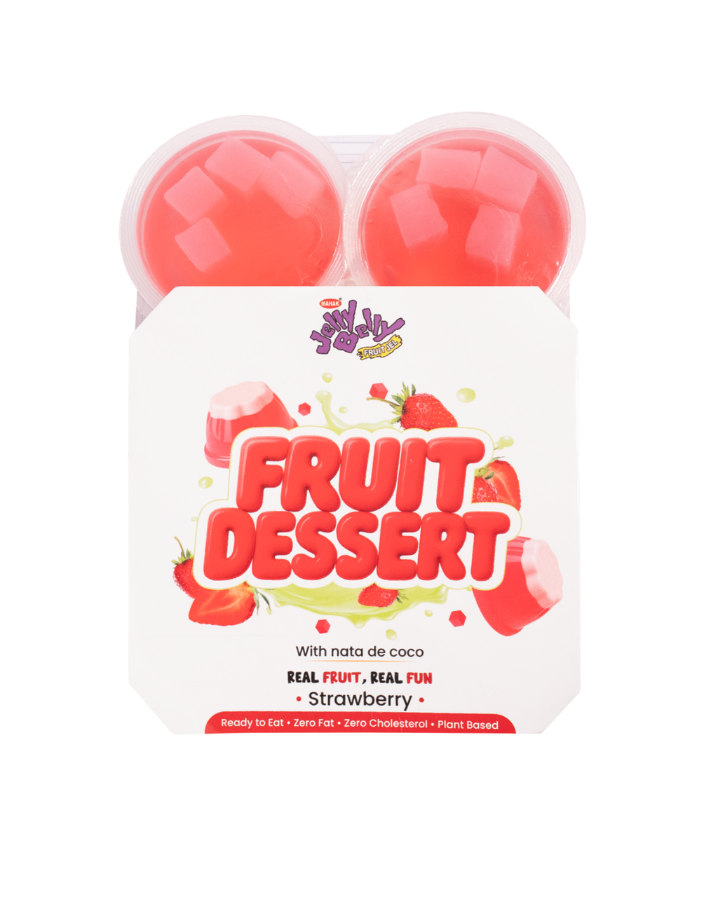 Mahak Jelly Belly Fruit Dessert with Nata De Coco  (Pack of 4)  - Strawberry