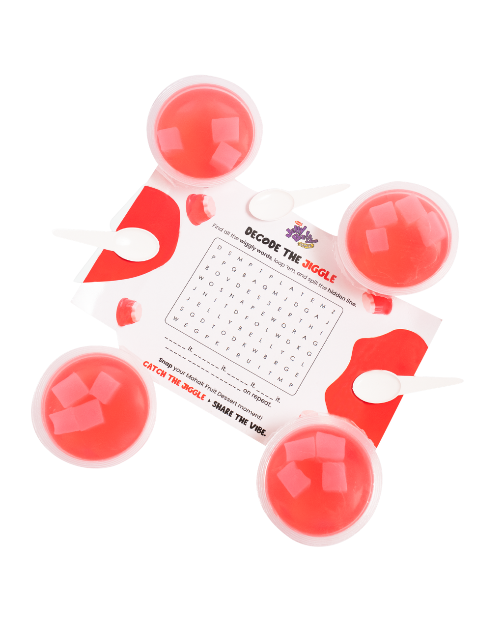 Mahak Jelly Belly Fruit Dessert with Nata De Coco  (Pack of 4)  - Strawberry