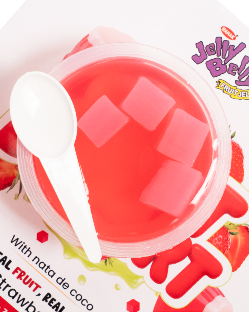 Mahak Jelly Belly Fruit Dessert with Nata De Coco  (Pack of 4)  - Strawberry