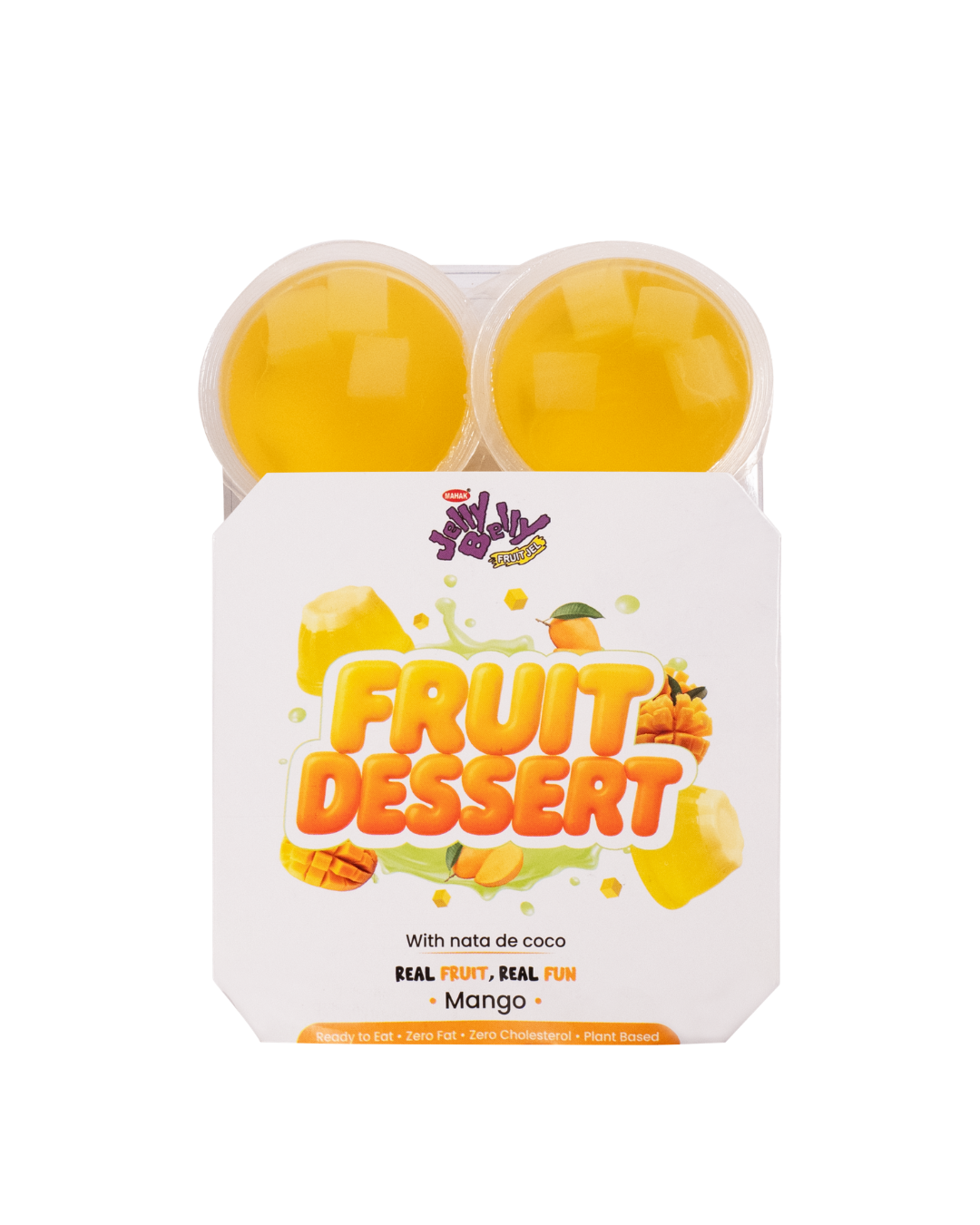 Mahak Jelly Belly Fruit Dessert with Nata De Coco  (Pack of 4)  - Mango